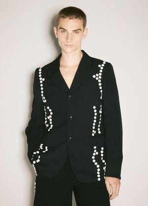 Comme des Garçons Homme Plus Button-Embellished Wool Blazer Black hpl0158003