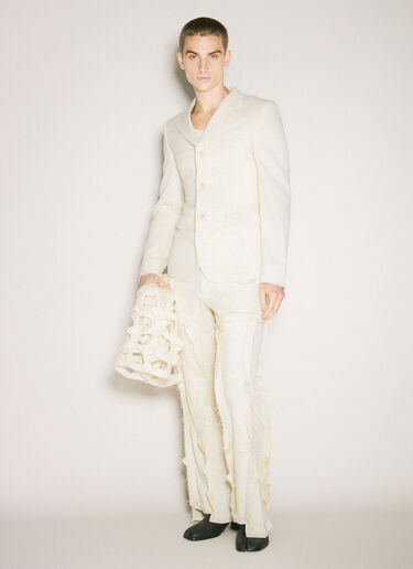 Single-Breasted Wool-Blend Blazer Comme des Garçons Homme Plus Single-Breasted Wool-Blend Blazer Cream hpl0158004