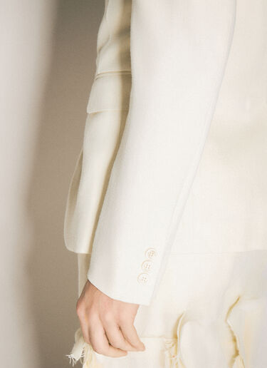Single-Breasted Wool-Blend Blazer Comme des Garçons Homme Plus Single-Breasted Wool-Blend Blazer Cream hpl0158004