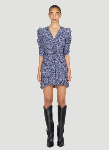 Isabel Marant 알리니자 프린트 드레스 블루 ibm0253006