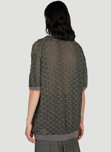 Basket Weave Polo Shirt Isa Boulder Basket Weave Polo Shirt Grey isa0151003