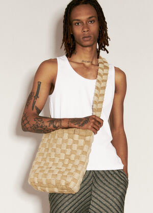 Isa Boulder Accountant Crossbody Bag Beige isa0156013