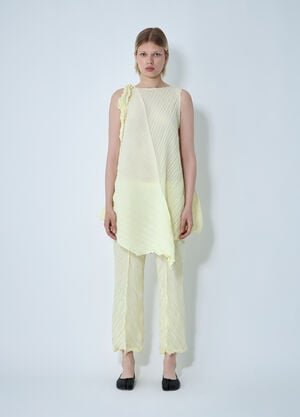 Issey Miyake Wrinkled And Twisted Dress Yellow ism0261001