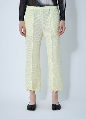 Issey Miyake Wrinkled And Twisted Pants Yellow ism0261003