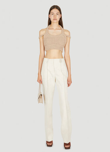 Jacquemus La Maille Nuvola Crop Top Beige jac0250168