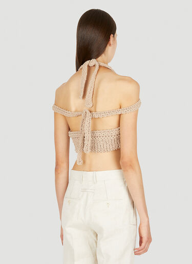 Jacquemus La Maille Nuvola Crop Top Beige jac0250168
