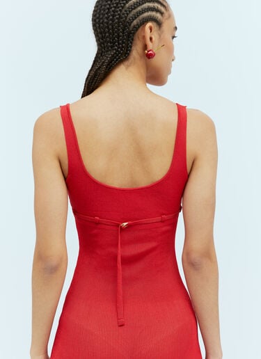 La Robe Maille Oranger Maxi Dress Jacquemus La Robe Maille Oranger Maxi Dress Red jac0254119