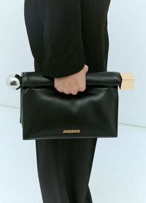 Jacquemus La Pochette Rond Carré Clutch Black jac0256054