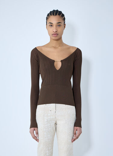 Le Haut Pralu Top Jacquemus Le Haut Pralu Top Brown jac0260011