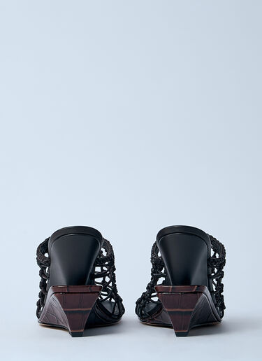 Jacquemus Les Doubles Tressées ウェッジ サンダル  ブラック jac0260043