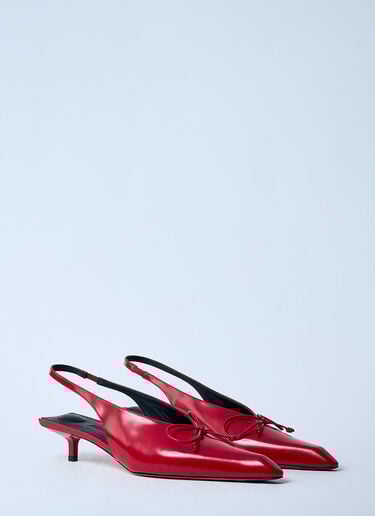 Jacquemus Les Slingbacks Cubisto B Kitten Heels Red jac0260045