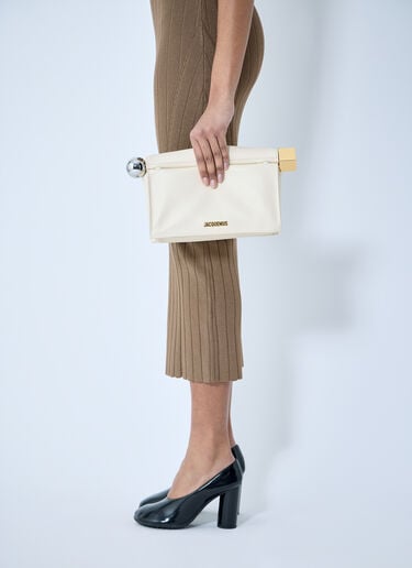 La Pochette Rond Carré Clutch Jacquemus La Pochette Rond Carré Clutch Cream jac0260056