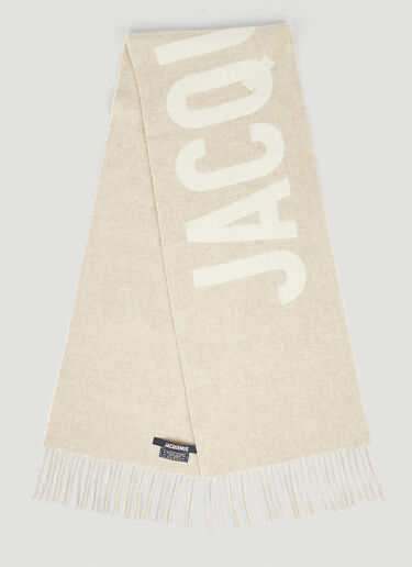 Logo Jacquard Scarf Jacquemus Logo Jacquard Scarf Beige jac0354006