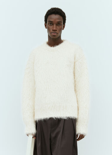 Jil Sander Mohair Blend Sweater White jil0154002