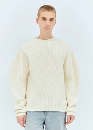 Jil Sander Crewneck Wool Sweater Cream jil0158003