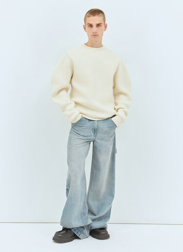 Jil Sander 圆领羊毛针织衫 乳白色 jil0158003