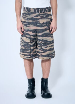 Jil Sander Belted Camo Shorts Brown jil0159005