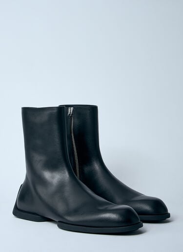 Jil Sander ジップアップレザーアンクルブーツ ブラック jil0159010
