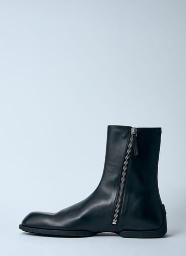 ジップアップレザーアンクルブーツ Jil Sander ジップアップレザーアンクルブーツ ブラック jil0159010