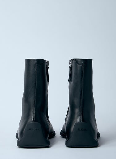 ジップアップレザーアンクルブーツ Jil Sander ジップアップレザーアンクルブーツ ブラック jil0159010