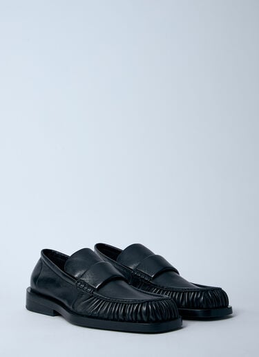 Ruched Leather Loafers Jil Sander Ruched Leather Loafers Black jil0161008