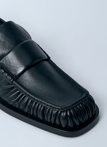 Ruched Leather Loafers Jil Sander Ruched Leather Loafers Black jil0161008