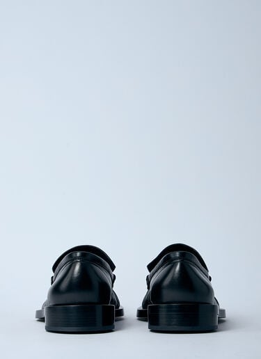 Jil Sander Ruched Leather Loafers Black jil0161008
