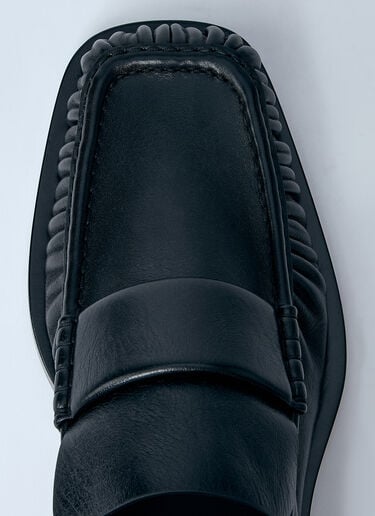 Ruched Leather Loafers Jil Sander Ruched Leather Loafers Black jil0161008
