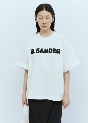 Jil Sander Logo Print T-Shirt White jil0247073