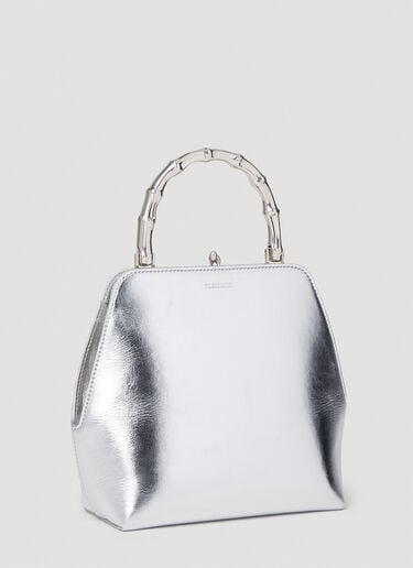 Jil Sander Goji Square Tote Bag Silver jil0253018