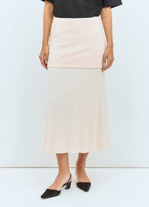 Jil Sander 레이어드 미디 스커트  핑크 jil0257008