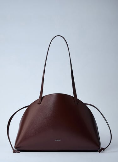 皮革弧形单肩包 Jil Sander 皮革弧形单肩包 棕色 jil0259015