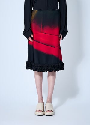 Jil Sander プリントミディスカート  ブラック jil0260004