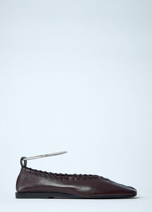 Jil Sander Leather Ballerina Flats Brown jil0262012