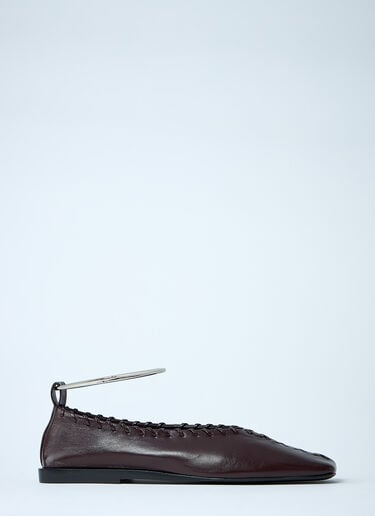 Jil Sander Leather Ballerina Flats Brown jil0262012
