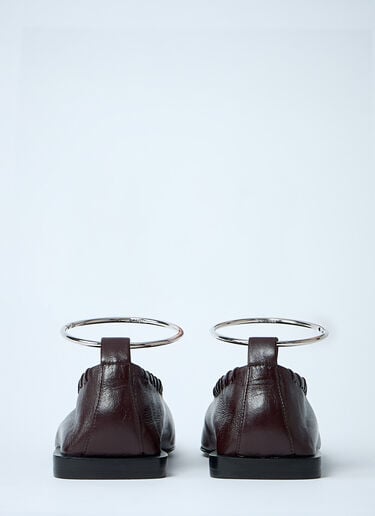 Jil Sander Leather Ballerina Flats Brown jil0262012