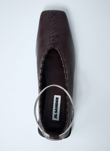 Jil Sander Leather Ballerina Flats Brown jil0262012