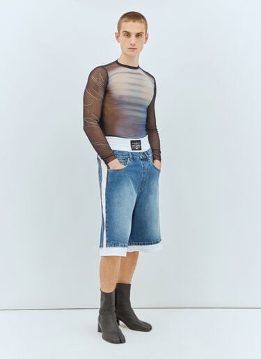 Jean Paul Gaultier 牛仔拼接棉质短裤 蓝色 jpg0159002