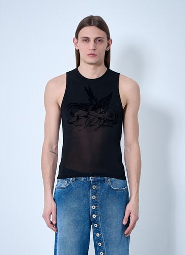 Jean Paul Gaultier Mesh Tattoo Tank Top Black jpg0160003