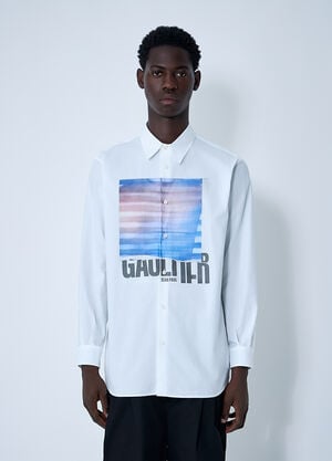 Jean Paul Gaultier Logo Print Button-Down Shirt White jpg0161005