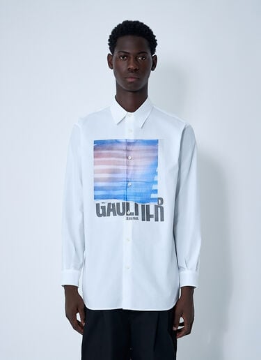 Jean Paul Gaultier Logo Print Button-Down Shirt White jpg0161005