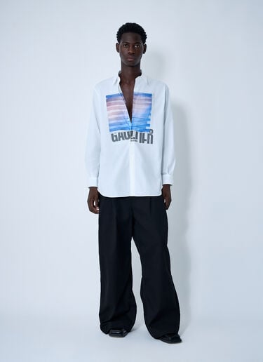 Jean Paul Gaultier Logo Print Button-Down Shirt White jpg0161005