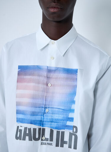 Logo Print Button-Down Shirt Jean Paul Gaultier Logo Print Button-Down Shirt White jpg0161005