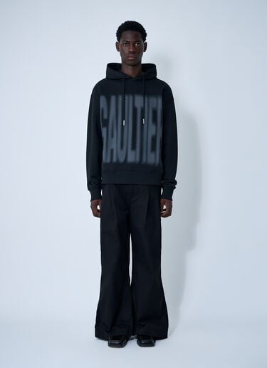 Jean Paul Gaultier Logo Motif Hooded Sweatshirt Black jpg0161006