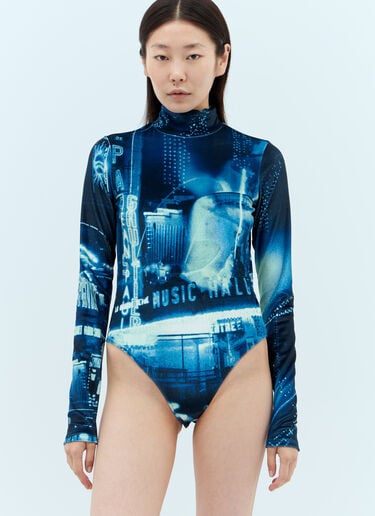 Pigalle ベルベット ボディスーツ Jean Paul Gaultier Pigalle ベルベット ボディスーツ ブルー jpg0258006