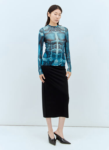 Ecorche Mesh Top Jean Paul Gaultier Ecorche Mesh Top Blue jpg0258010