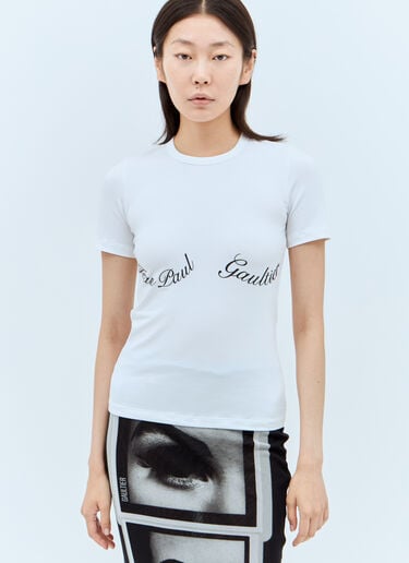 Logo Print T-Shirt Jean Paul Gaultier Logo Print T-Shirt White jpg0258020