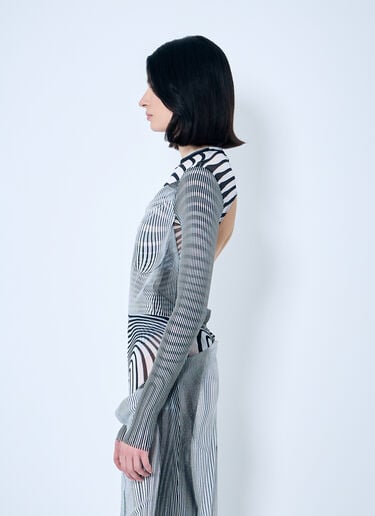 Jean Paul Gaultier ダブルレイヤー メッシュボディスーツ ホワイト jpg0259003