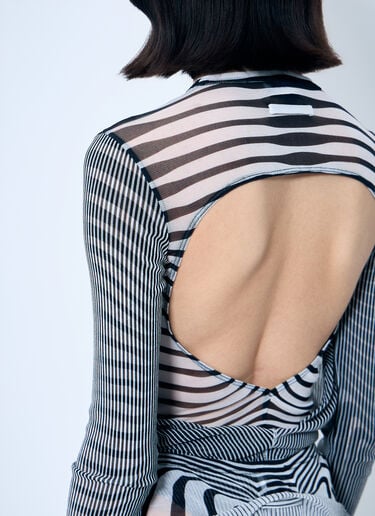 Jean Paul Gaultier ダブルレイヤー メッシュボディスーツ ホワイト jpg0259003