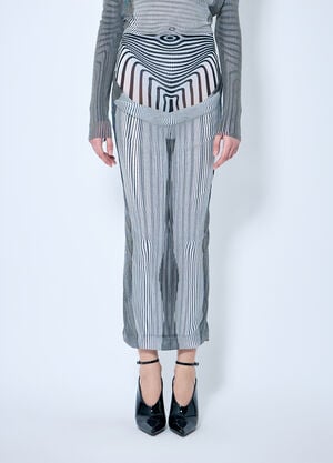 Jean Paul Gaultier Double-Layer Mesh Midi Skirt White jpg0259004